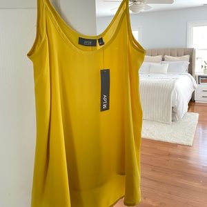 Yellow silk tank